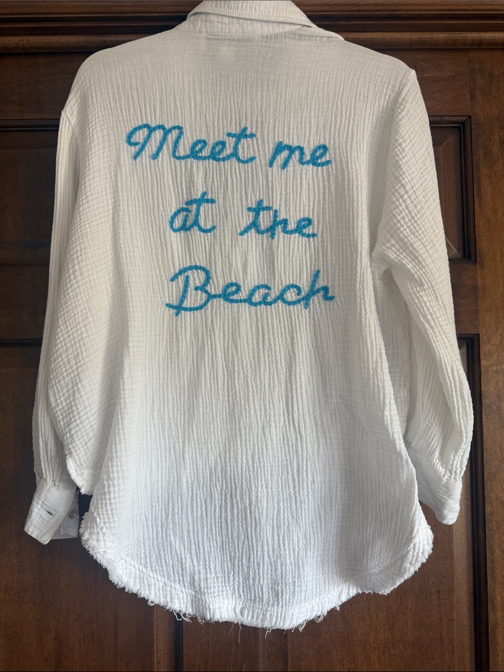 Vintage Havana "Meet Me at the Beach" Gauze Shirt -M - Picture 6 of 7